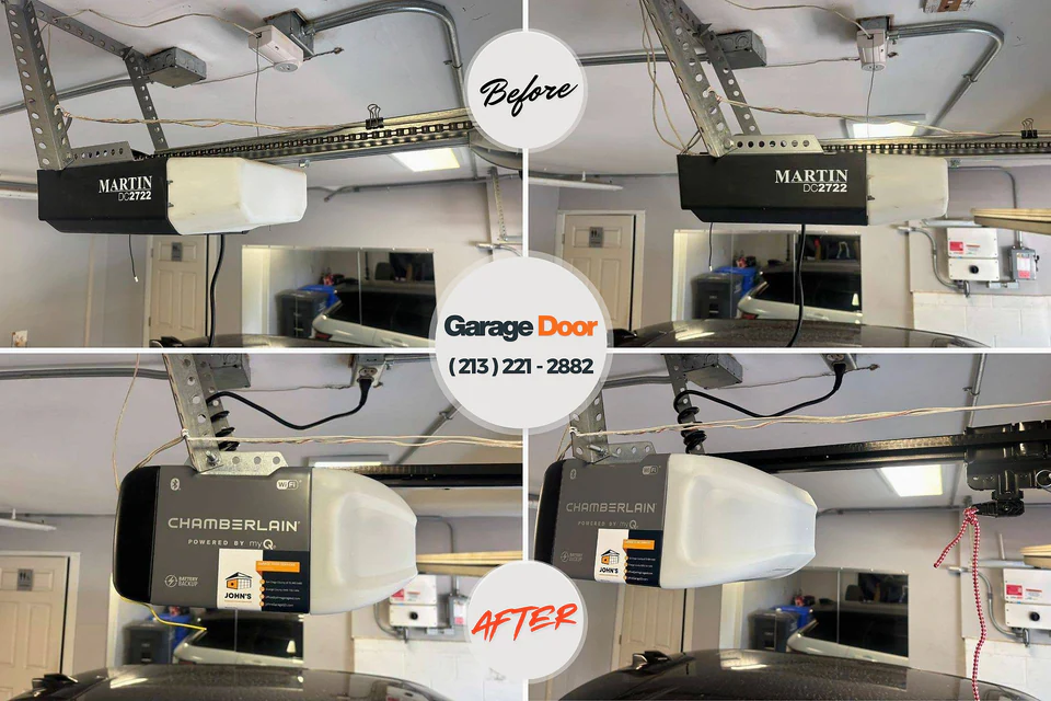 Before and after: garage door repair Blue Mountain, MS